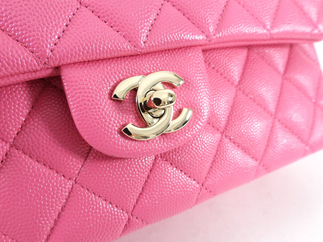 Chanel Pink Quilted Caviar Medium Classic Double Flap Bag  Labellov  Buy  and Sell Authentic Luxury